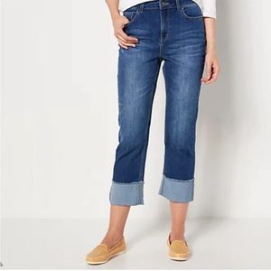 Susan Graver•Girlfriend•Jeans•Frayed Hems•Sz 10